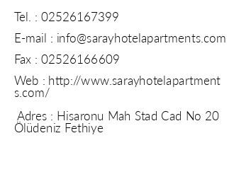 Saray Hotel iletiim bilgileri